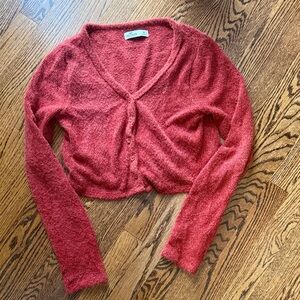 Hollister Red Button-Up Cardigan